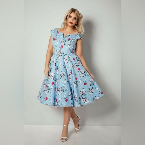 Hell Bunny Belinda Rockabilly Swing Retro Vintage Cocktail Tea Dress S - Picture 1 of 9